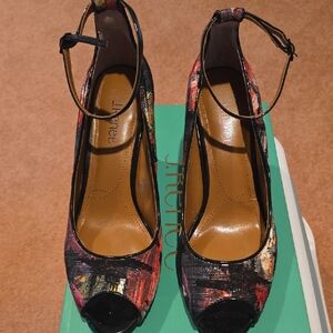 J.Renee Colorful Peep Toe Heels with Ankle Strap